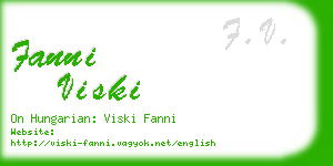 fanni viski business card